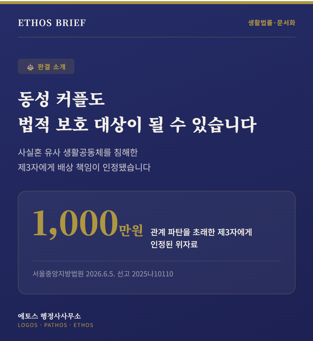 동성 커플도 법적 보호 대상이 될 수 있습니다: 사실혼 유사 생활공동체와 동거계약서 표지