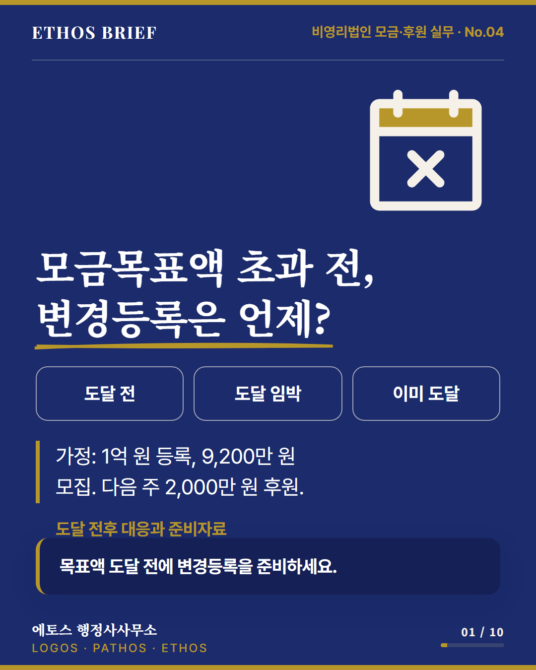 기부금품 모집목표액 초과, 변경등록은 언제? 표지